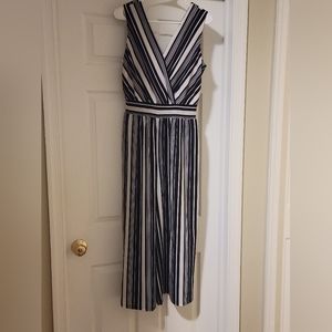 Never worn Apt.9 womens size medium black & white stripes jumpsuit